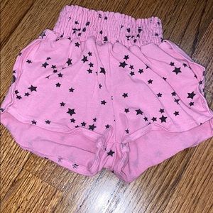 summer shorts pink with black stars! Runs small